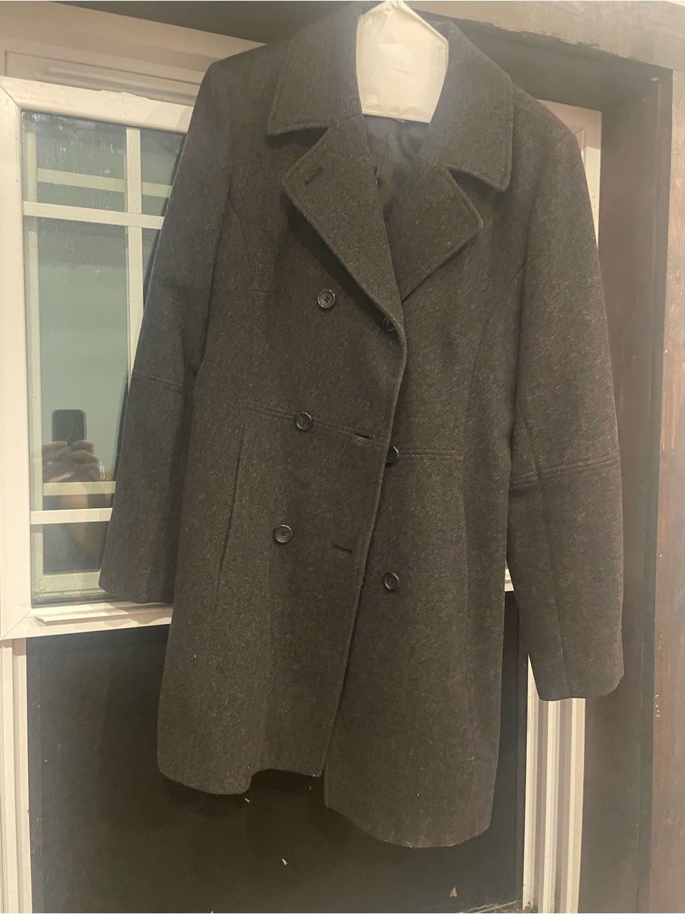 Arizona Jean Company Dark Gray Double-Breasted Peacoat